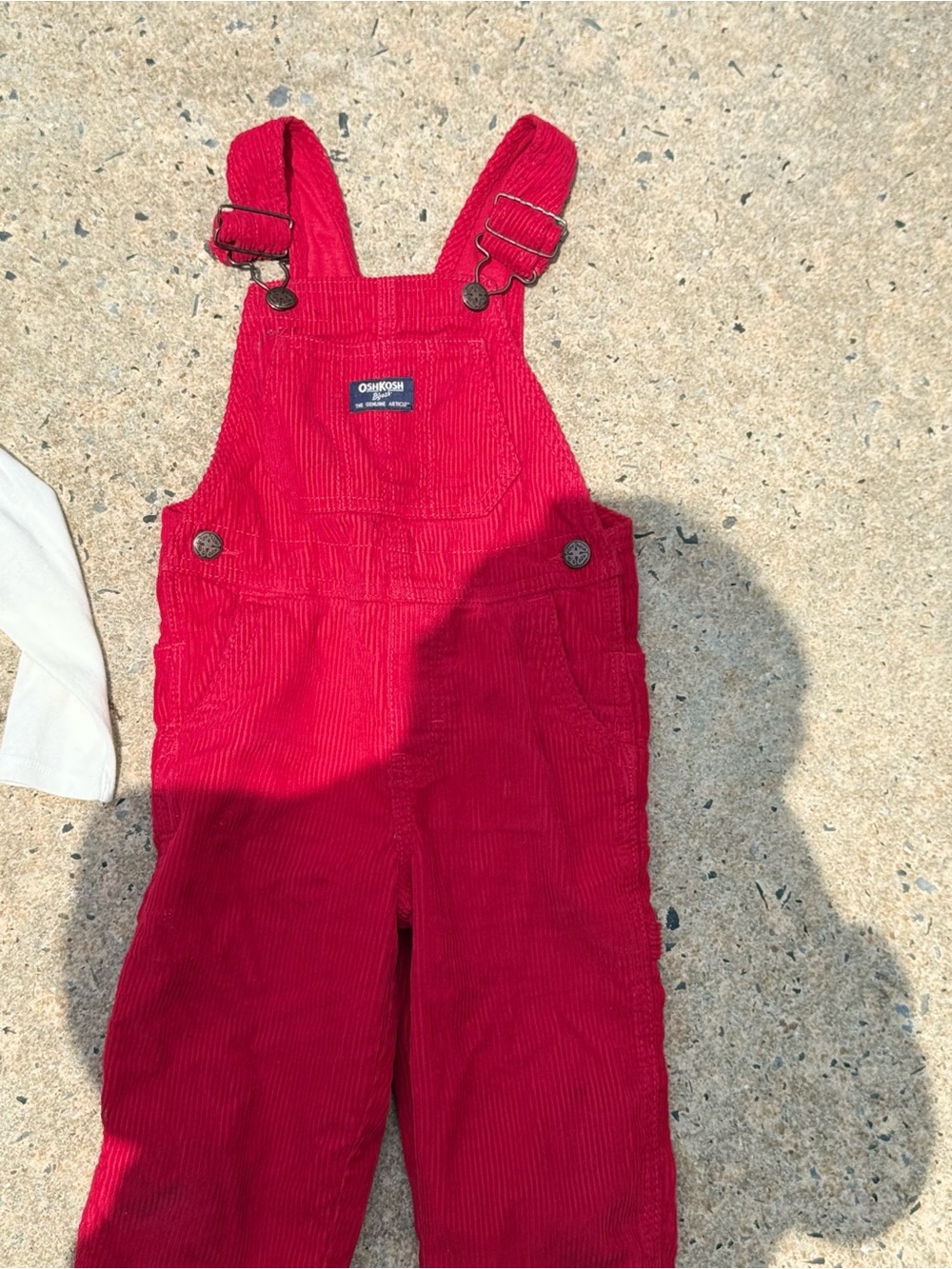 Vintage OshKosh B'gosh Bright Red Corduroy Overalls for Kids